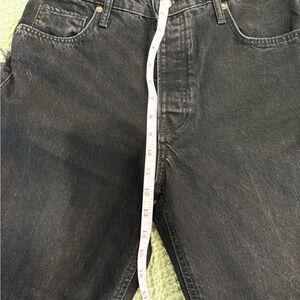 Women’s Black Washed Jeans tapered baggy high rise boy friend